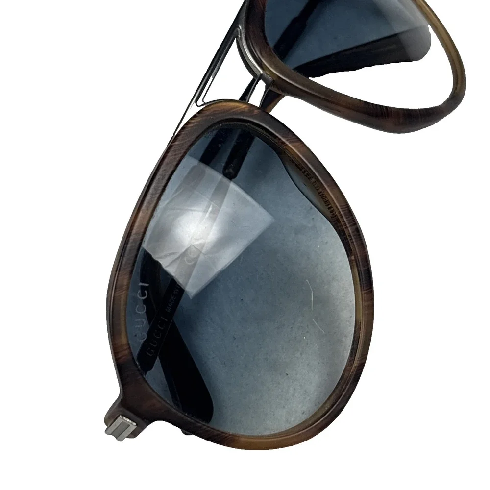 GUCCI GG0015S TORTOISE BROWN AVIATOR SUNGLASSES WITH CASE ITALY